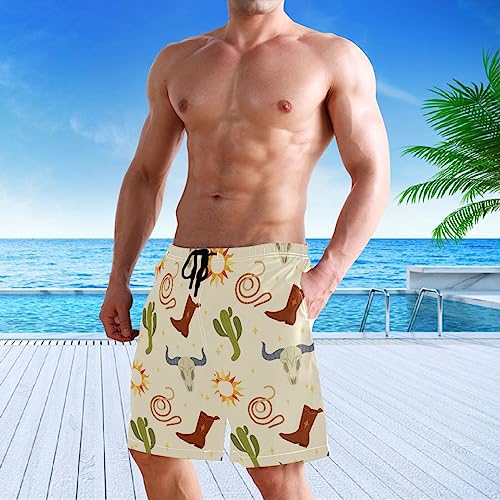 visesunny Men's Swim Trunks America Tribal Texas Cowboy Wild West Quick Dry Bathing Suits Beach Holiday Party Swim Shorts4