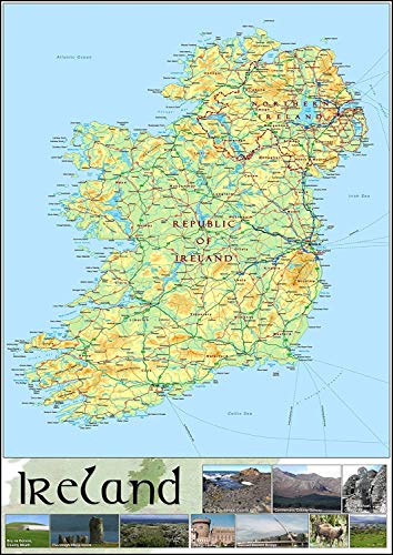 Pictorial Poster Map of Ireland - 23.4 x 16.5 inches - Paper Laminated