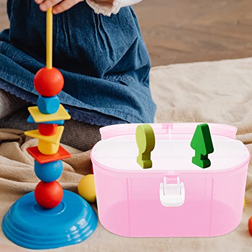 Image of YARNOW Handheld Storage Box 7.08X4.92X3.54In Portable Desktop Organizer with Handle Small Craft and Toy Storage Case for Travel Outdoor Picnic and Home Use