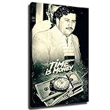 SUNVAPE Pablo escobar quotes poster, Mugshot El Patron Kingpin Cartel Narco Poster, Canvas Pictures Print Wall Art, Living Room Bedroom Decor (24 * 36inch,frame)