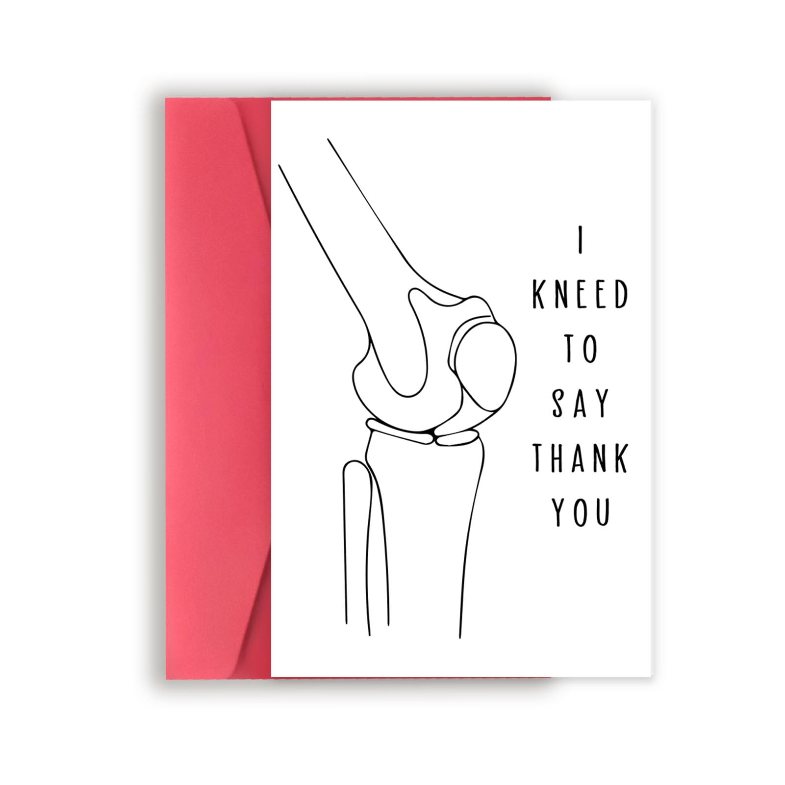 Asmallgf Funny Thank You Card for Doctor Nurse, Appreciation Gifts for Physical Therapist, I Kneed to Say Thank You