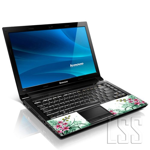 Image of LSS Laptop 15 15.6 Skin Cover with Colorful Pink Flower Floral Pattern for HP Dell Lenovo Apple Asus Acer Compaq - Fits 13.3 inch 14 inch 15.6 inch 16 inch (2 Wrist Pads Free)