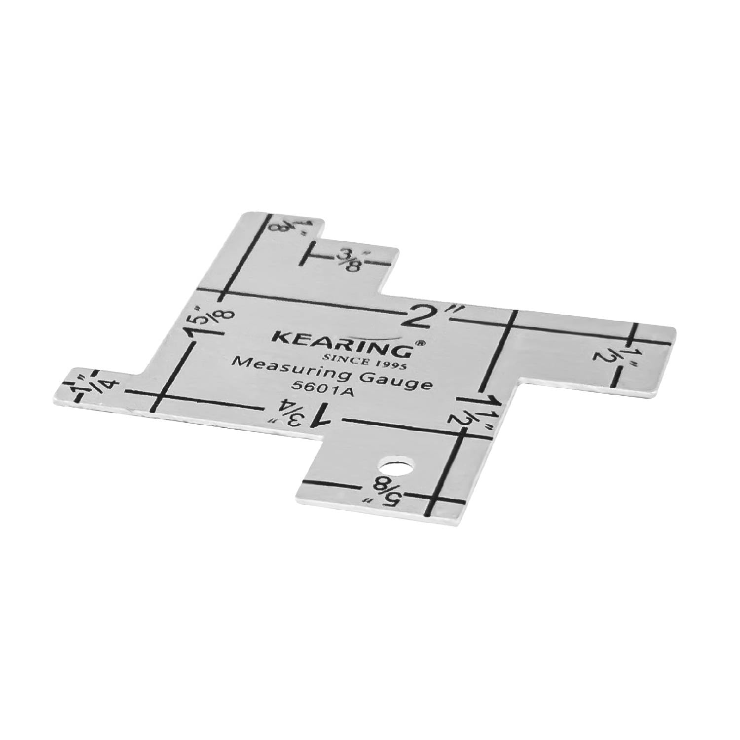 KEARING 14-in-1 Aluminum Seam Gauge - Measuring Ruler for Sewing Quilting | Lasting aluminum thickness gauge with 14 sizes from 1/8 to 2 inches. Hanging hole design for patchwork and knitting