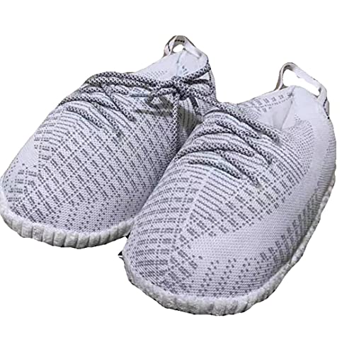 Generic Trendy Style Soft Plush Comfy Warm Slip-on Sneaker Slippers (White Reflective)