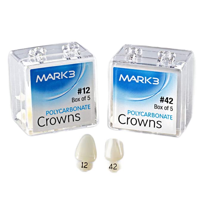 AmeriCan Goods Dental Polycarbonate Temporary Crowns for Anterior & Bicuspid Teeth (5 Pack) (40)