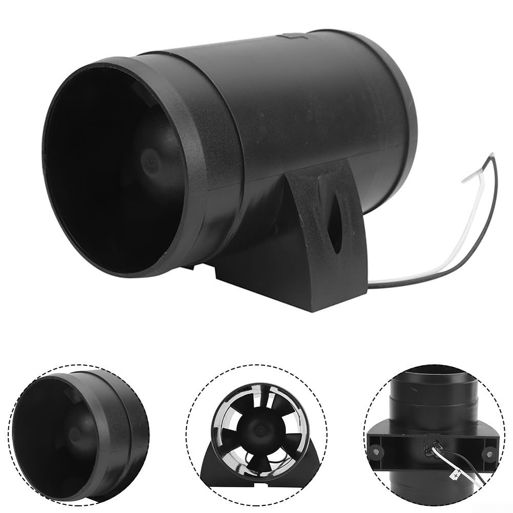 Ventola di scarico in linea da 12 V da 7,6 cm con flusso d'aria 145 CFM, ventilatore assiale a bassa potenza 3.0 A per sentina della barca o raffreddamento di piccoli spazi, alloggiamento in plastica