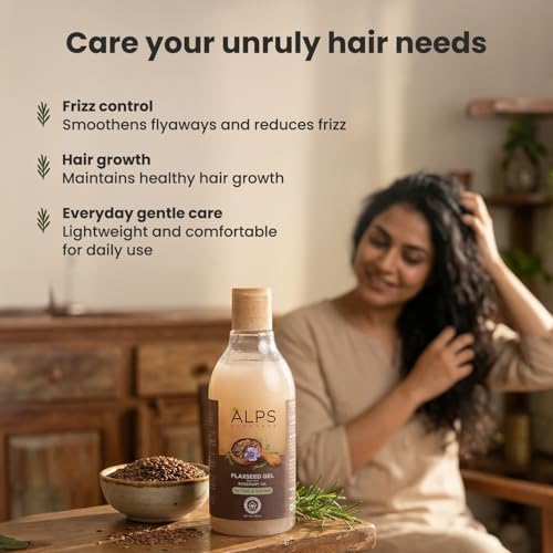 Image of Alps Goodness Rosemary, Hibiscus & Flaxseed Hair Gel, 300ml | Hair Mask for Strong & Soft Hair | Frizz Control & Hair Growth | Deep Conditioning | Spa Like Experience | For All Hair Types