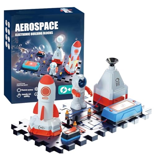 Experimentos para niños a partir de 6 – 12, juego de construcción electrónica aeroespacial con 25 componentes, juego de construcción eléctrica para niños a partir de 8 – 12, cumpleaños niños y niñas