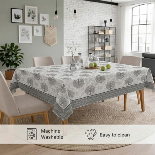 Image of STITCHNEST 'Tavola Luxe Series' Dining Table Cover 60x90 Inches | 6 Seater - 8 Seater Rectangular Dining Table Cover | Premium Fabric, Washable & Colour Fast