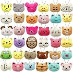 36 PCS Mini Animal Plush Toys Set Cute Small Animal Stuffed Toy Keychain for Party Favors Keychain Ornament for Goody Bag Carnival Birthday Party Classroom Prizes