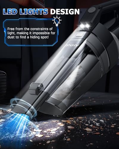 Image of AHNR Handheld Vacuum Cleaner Cordless Rechargeable 16000PA for Car Home