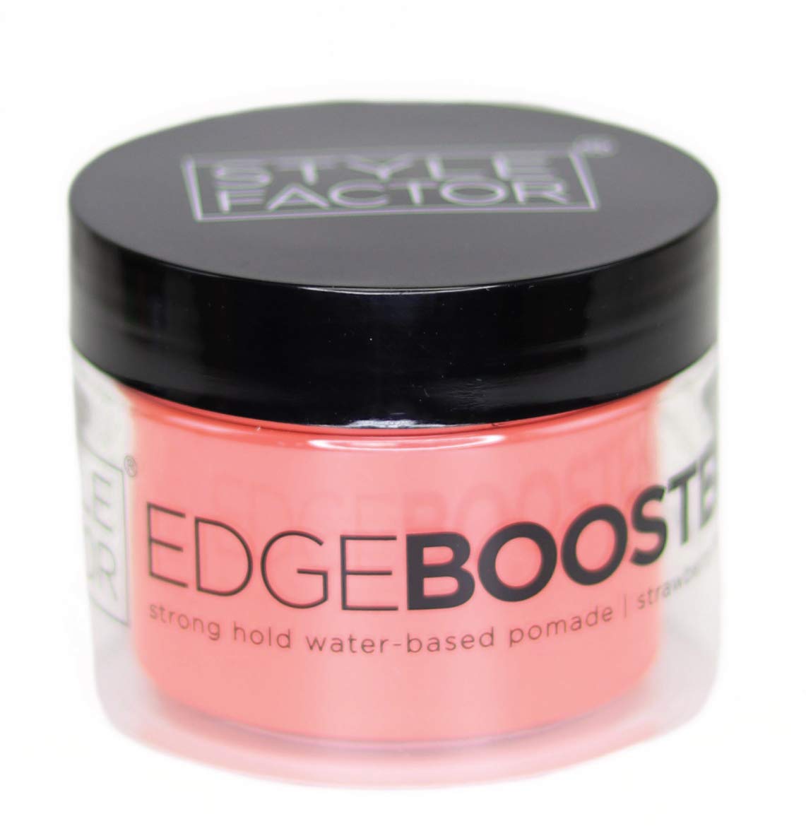 Edge Booster Style Factor Strong Hold Water Base Pomade- Excellent for Taming & Braiding Hair (Strawberry, 3.38oz)
