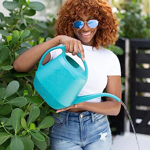 Image of Bloem Watering Can Aqua Rite 1.1 Gallon (144 Fl Oz) Bermuda Teal Green (Pack of 2)