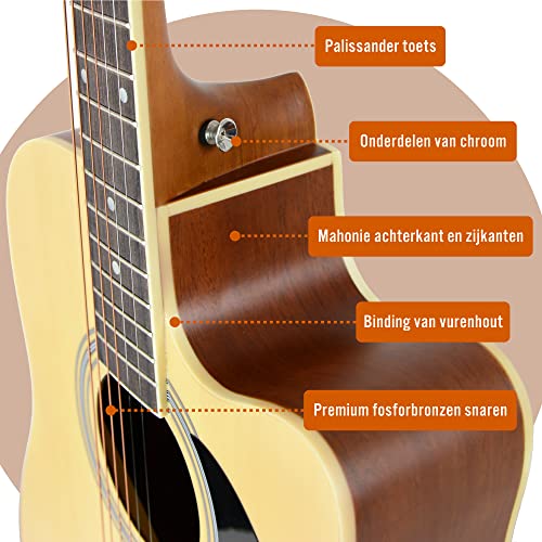 Image of MX by 3rd Avenue Performance Series Acoustic Guitar Full Size Guitar Package with Natural Cutaway Spruce Top