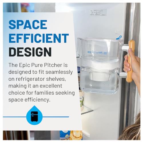 epic water filters pure filter pitchers for drinking water 10 cup 150 gallon filter tritan bpa free removes fluoride chlorine lead forever chemicals white amp bamboo