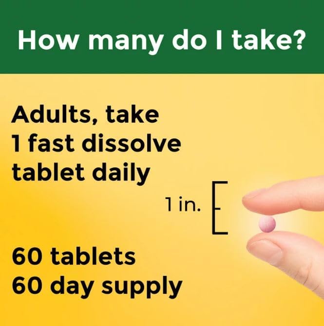 Miniatura 5 de Vitamina B12 Sublingual 1000 mcg tabletas de disolución rápida sin azúcar, hechas en la naturaleza, 60 unidades y marcador de regalo de YOLOMOLO