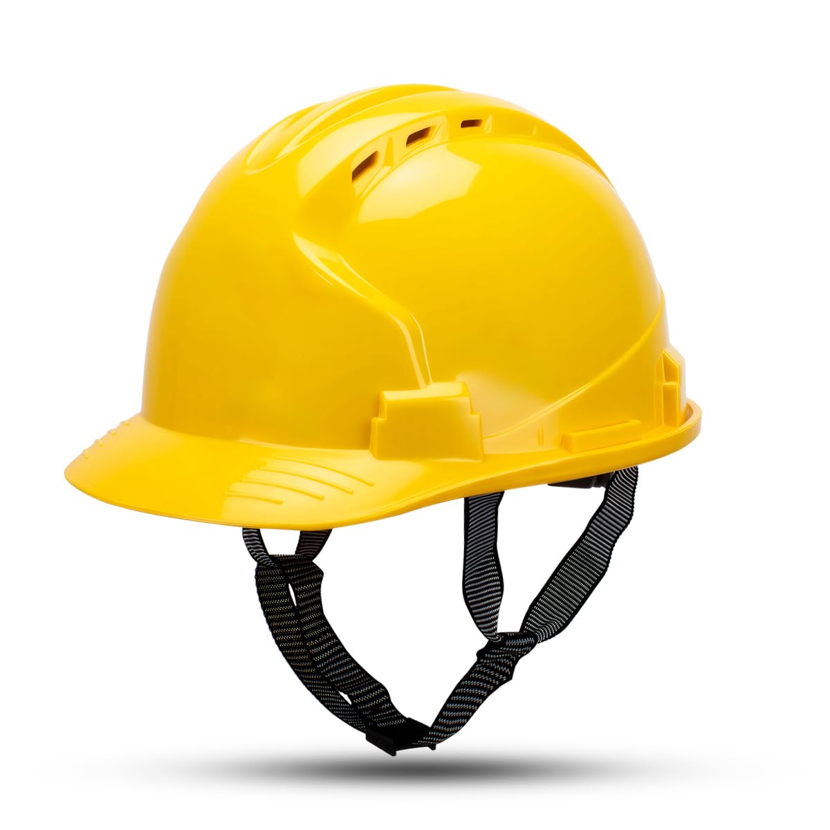 GANZTECH Yellow ABS Safety Helmet,EN398 certified,with Air Vents and Adjustable Head Band，Height Endurance Lightweight Construction,Helmet Industrial Hardhats for Building,Construction and Work Sites.