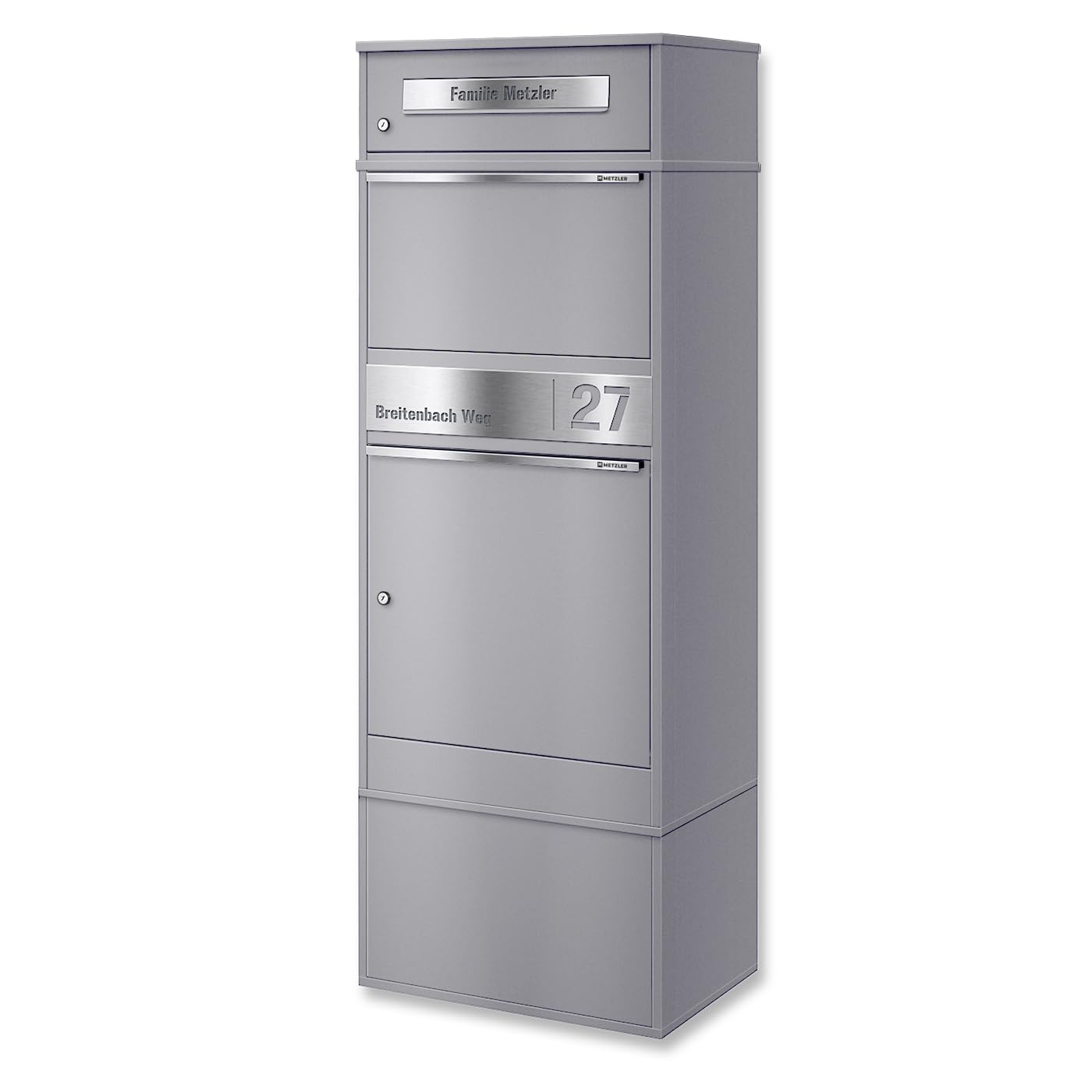 Metzler Support pour boîte à colis Bispo & Zivo - Gris RAL 9007 - Rehausseur de 30 cm - Accessoires de boîte à colis résistants aux intempéries