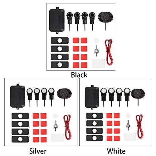 Btuty Sistema de sensores de estacionamento Parktronics 4pcs Sensores planos Reverse Backup Radars S