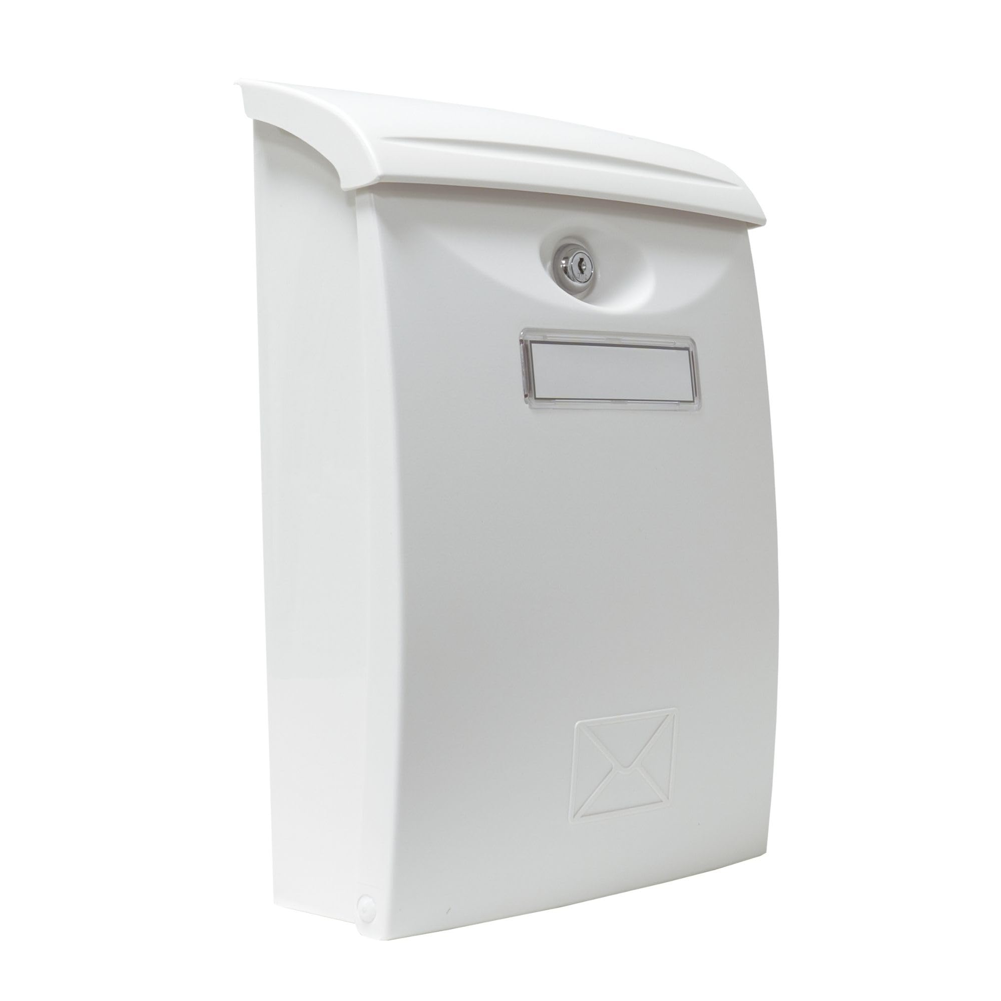 Amig - Cassetta delle lettere esterna modello 7 | Design moderno e resistente | Facile installazione con serratura | Protezione dalla pioggia | Dimensioni 34,5x20,5x10,5 cm, Bianco, Plastica