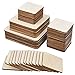70Stk Unbehandeltes Holz Platten Quadratisch Sperrholz zum Basteln, Malen, LaserGravurv, 3 Größen Holzplatten aus Naturholz für Untersetzer, PyrographieKunst, DIYGeschenk Deko(5cm, 8cm, 10cm)2mm Dicke