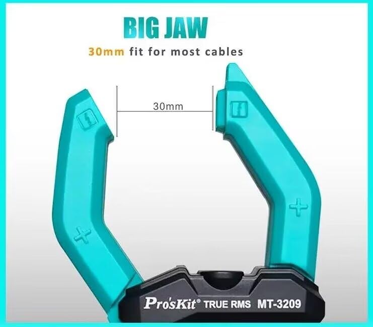 Miniatura 4 de MT-3209 3-5/6 AC/DC Medidor de abrazadera digital, iluminación LED, pantalla digital LCD, sonido y zumbador de luz, mantenimiento eléctrico