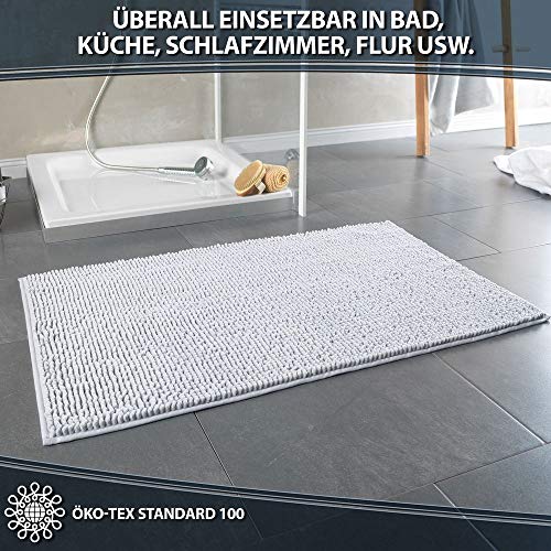 Dreamhome hochwertige große Badematte 65x110 rutschfest Badezimmerteppich Badvorleger schnell trocknender pflegeleichter Duschvorleger… – Ansicht 2