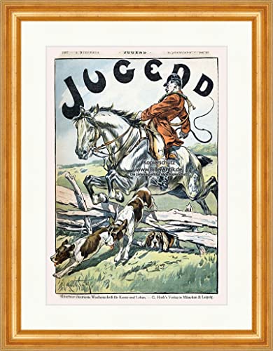 Biller Antik Página principal del número 49 de 1897 M. Krombach caballo molde Juventud 3100 Enmarcado
