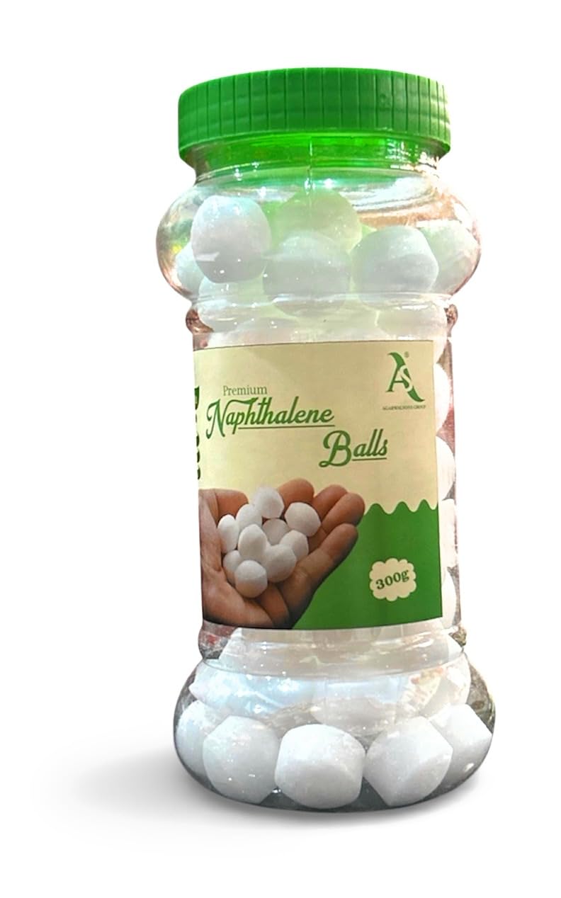 Premium Naphthalene Balls, Moth Repellent, 300g Jar