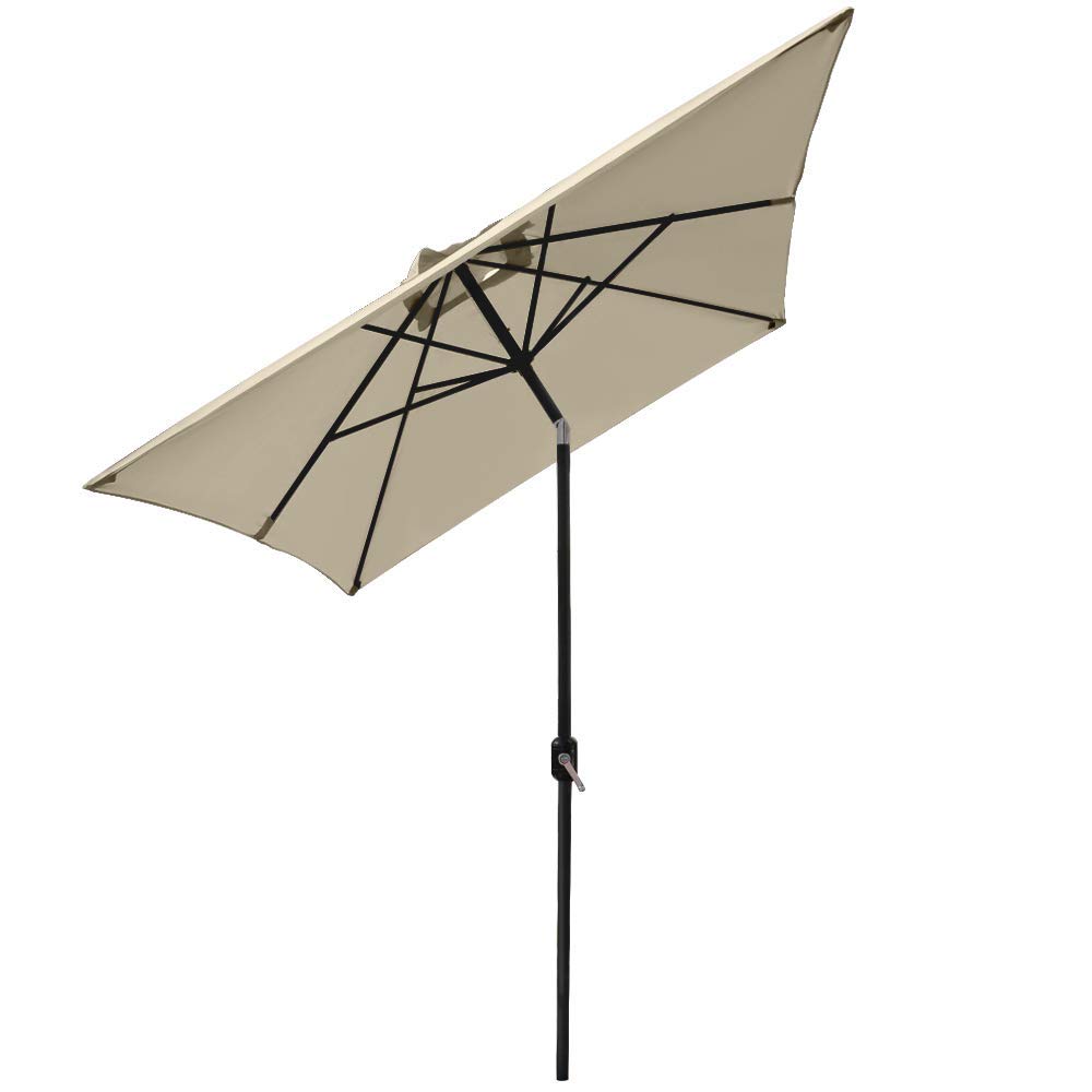 Aquariss Garden Parasol 3x2m Outdoor Patio Umbrella Sun Shade Canopy Crank Tilt UV protection - Beige