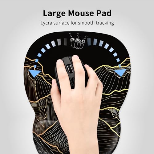 Image of EooCoo Ergonomic Mouse Pad with Wrist Support, Mousepad with Memory Foam Wrist Rest and Non-Slip Base for Computer, Cafe, Home & Office, 9.64 x 8.26 in Office Desk Accessories