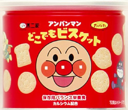 不二家 アンパンマンどこでもビスケット保存缶 60g×24個