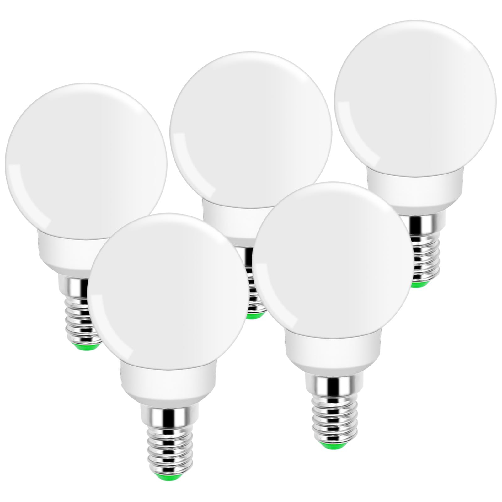TRIJZHOU E14 LED Light Bulb, 3W(30W Halogen Equivalent, Natural White 4000K, 360 Lumen, Non-Dimmable, Mini Globe G45 SES Small Screw Light Bulb, Pack of 5