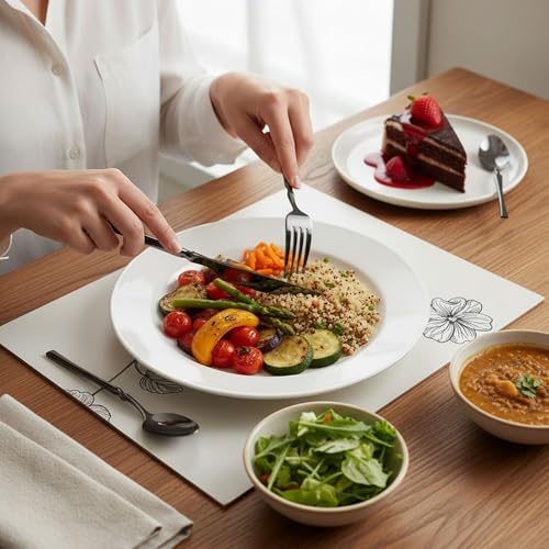 Image of 16 Pcs Black Slim Handle Stainless Steel Cutlery Set for Dining Table with Spoons and Forks Set + Butterknives - The Perfect Tableware /Flatware