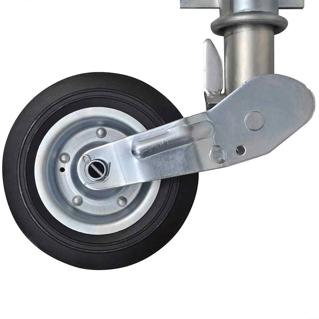 60 mm Schwerlast Stützrad klappbar aus verzinktem Stahl mit 200 mm Gummirad, höhenverstellbar 70-100 cm, geeignet für Anhänger, Trailer, PKW, Fahrzeug, Deichsel und Kupplung beim Transport