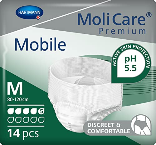 MoliCare Mobile: Pañales para Adultos con Incontinencia Severa, Ropa Interior Absorbente para Hombres y Mujeres, talla M, 14 unidades