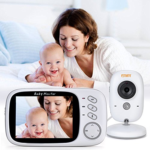 Baby Monitor, Baby Video Camera with 3.2'' LCD Digital Screen 750mAh Rechargeable Battery Support VOX Night Vision Temperature Monitor Two-Way Talk