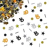 Giftota 40th Anniversary Confetti with Various Foils, Number 40 Table Confetti Decorations for Weddi