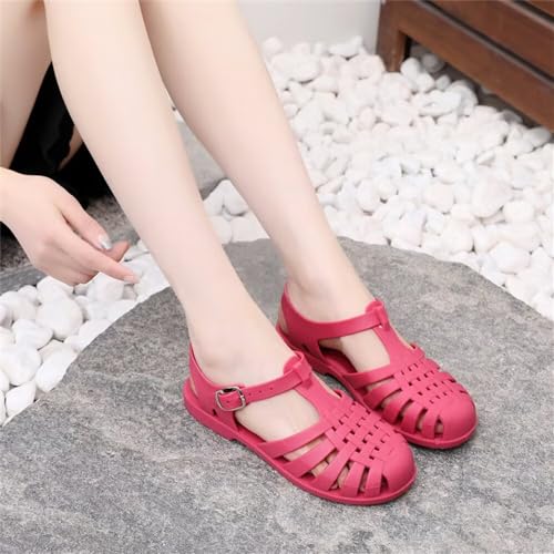 Image of Hee grand Crystal Jelly Heel Sandals for Women Summer Beach Jelly Shoes