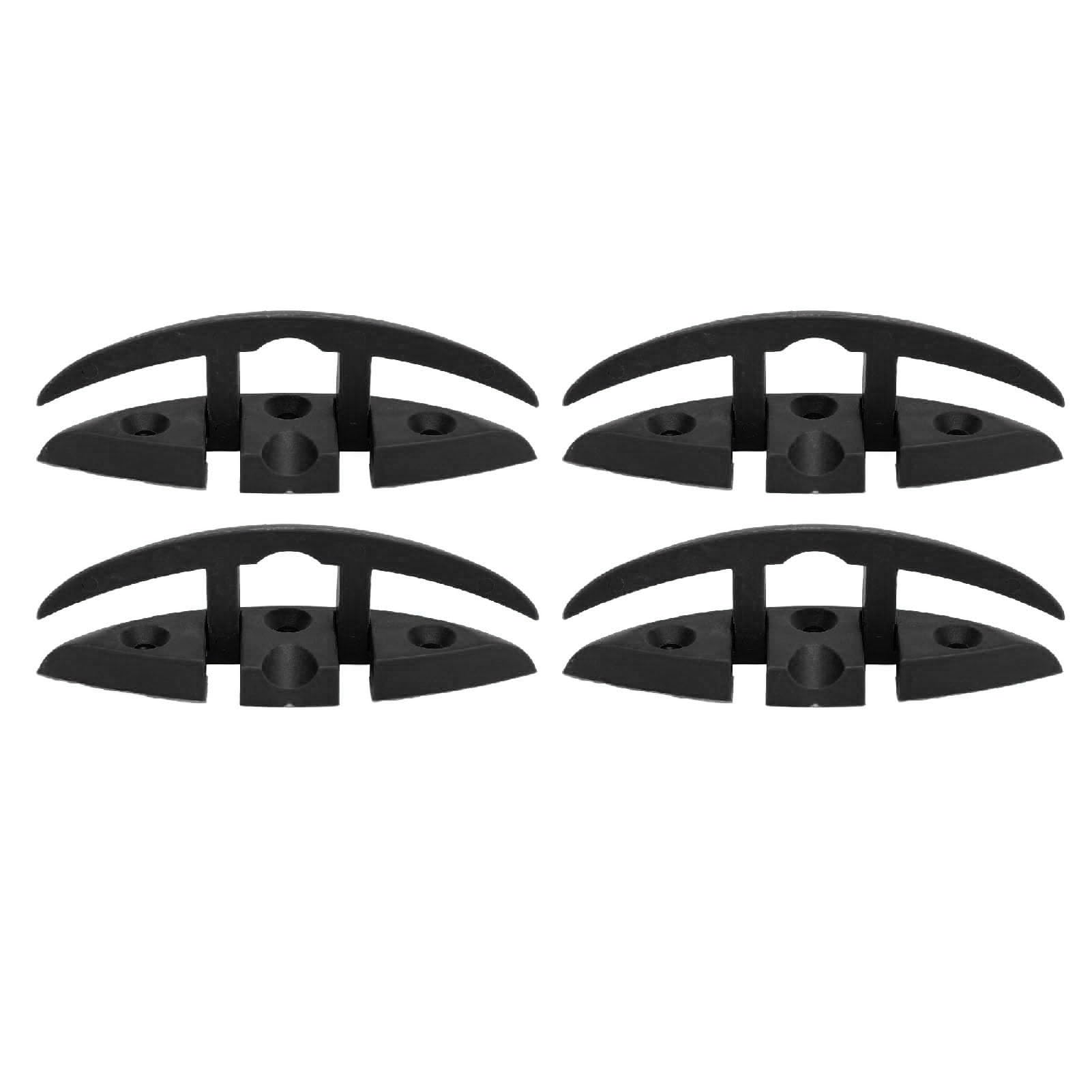 Kuuleyn Boat Cleat, Boat Folding Cleats, 4PCS Boat Folding Cleat 5in Nylon 3 Hole High Strength Black Flip Up Dock Cleat for Marine Yacht (Without Installation Screws Accessories)