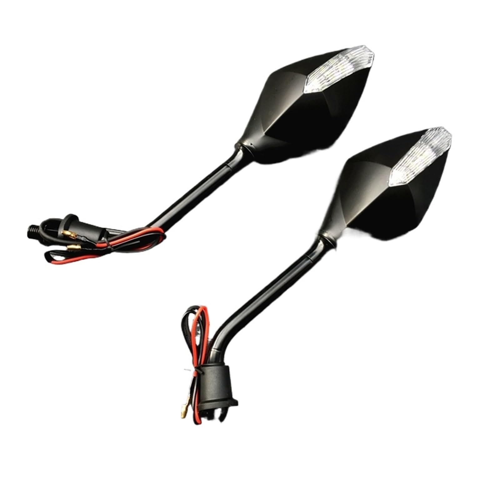 2 Szt./para Kierunkowskazy Motocyklowe Lusterko Wsteczne Skuter Lusterka Wsteczne Boczne Wypukłe 10 Mm Moto Lusterko końcówkowe kierownicy(Silver)
