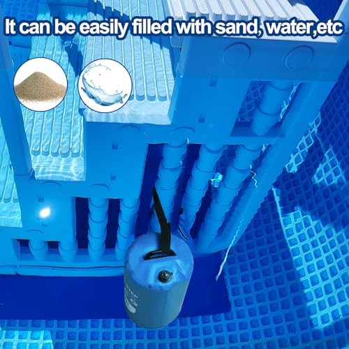 Pool Ladder Weights 30L Universal Large Pool Step Weights Sand Bag Waterproof 500D PVC Swimming Pool Weights for Above Ground and Inside Pool with Nylon Handle (Blue, 30L)