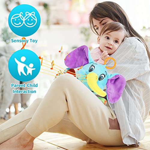 Baby Newborn Toddler Boy Girl Toys Gifts 0-3 3-6 6-12 Months, Luminous Plush Elephant Music Toy, as a Teething Toy, Apply for Car Seats, Cribs and Strollers, Toys for 1-2 Year old Girls Boys