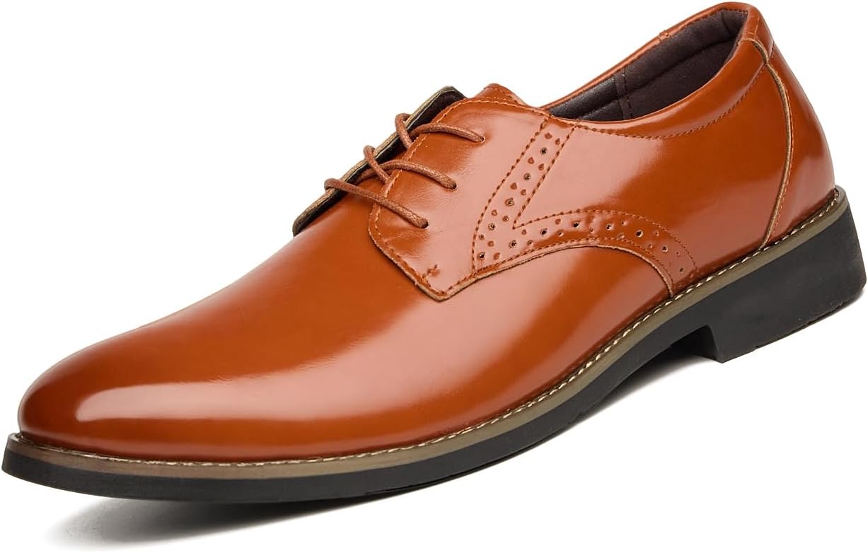 Men’s Lace-ups Oxford Formal Dress Shoes Leather Brogue Derbys Shoes