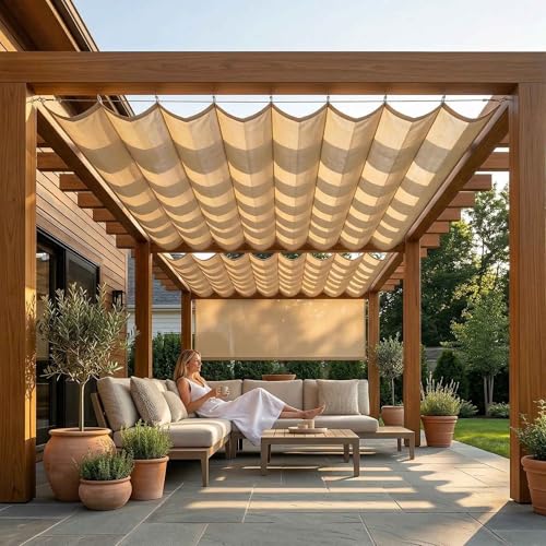 Voile d'ombrage rétractable résistant aux déchirures 2.5x14m pour terrasse