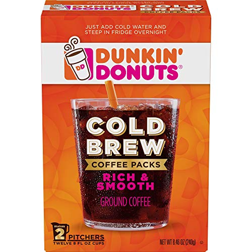 Dunkin' Donuts Cold Brew Ground Coffee Packs, 8.46 Ounces (Pack of 6)