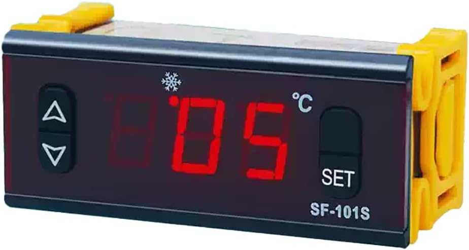 SF-101S Digital Temperature Controller, LED Thermostat with NTC Sensor, 12VAC Power, Automatic Defrost, High Accuracy Cooling Control, 30A Relay