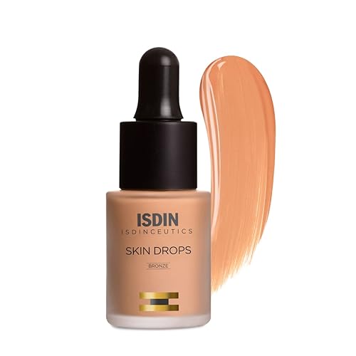 ISDIN Gotas para la piel, maquillaje facial y corporal, base ligera y de alta cobertura