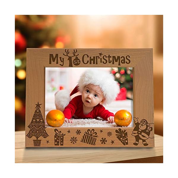 KATE POSH Bilderrahmen mit Gravur "My 1st Christmas", aus Naturholz, 10 x 15 cm – Bild 6
