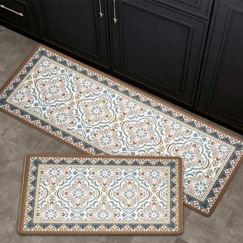FRESHMINT Moroccan Tile Kitchen Mats